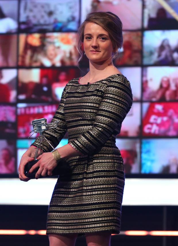 Hereford Times: Hollie Doyle with her third placed trophy during the BBC Sports Personality of the Year 2020 at MediaCityUK, Salford. PA Photo. Picture date: Sunday December 20, 2019. See PA story SPORT Personality. Photo credit should read: Peter Bryne/PA Wire..