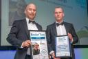 Last year's outstanding achievement winner, Gary Meddings right receiving his award