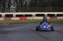 Cam Wheatley in action in the Luck Trading Ltd sponsored MSC Racing Inc GX200 Kart
