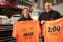 Beth and Darren Gibbons with the pacers t-shirts