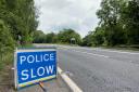 The A49 has been closed at Dinmore, between Hereford and Leominster, after a lorry carrying thousands of live chickens overturned