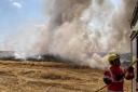 Fire crews have tackled a crop blaze in a Shropshire field. Picture: Tenbury fire station