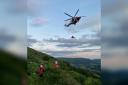 A woman has been airlifted to hospital after being rescued from Llanthony, between Hereford and Abergavenny. Picture: Longtown Mountain Rescue Team