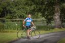 Cyclist Tony Ward at Pearl Lake Country Holiday Park at Shobdon in North Herefordshire. Picture: Rob Scamp