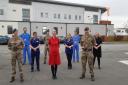 Soldiers and NHS staff have been pictured outside Hereford County Hospital. Picture: Wye Valley NHS Trust