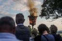 Latest updates: Lighting the jubilee beacon in Churchill Gardens, Hereford, this evening. Picture: Michael Eden