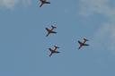 Les Carr saw the Red Arrows fly over Bromyard on Thursday