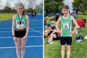 Eva Tyler (left) and Matthew Brunnock who will be competing at the English Schools Track & Field Championships