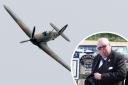 A Winston Churchill lookalike has watched on as a Hurricane flew over Herefordshire to mark 100 years since the birth of World War Two spy Violette Szabo. Picture: Graham Hunt/Malcolm Hince