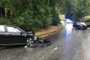 Two cars have been involved in a head-on crash in Holme Lacy. Picture: Fownhope fire station