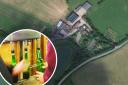 An aerial view of the Herefordshire farm, which grows, presses and bottles its own cider.