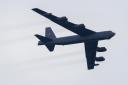 A B-52 Stratofortress, like this one pictured at Bournemouth air festival, was seen flying over Herefordshire