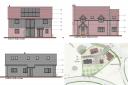 The three proposed house designs and their layout, which was judged 'overly suburban'