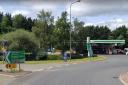 The current petrol station showing the trees which would be removed (picture: Google Street View)