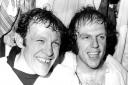 Ronnie Radford, left, with Ricky George after the 1972 FA Cup tie with Newcastle