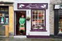 Sarah Rabone outside her gift shop Sweets Magnolia in Lion Street, Hay-on-Wye. Picture: Rob Davies