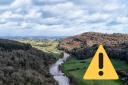 A yellow weather warning for rain has been issued for parts of Herefordshire, including Symonds Yat (pictured)