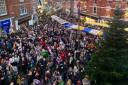 Crowds gathered for Ross-on-Wye Christmas fair