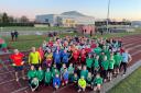 Some of the runners who took part in the Dawn til Dusk event at Hereford Athletics Track. Picture: Chris Smart