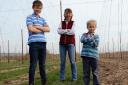 Sarah Hawkins, from The Farm in Bosbury, with her sons John and Henry