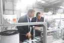 Jesse Norman, left, with Ultrafilter Medical's chief executive Dustin Kronsbein at the factory in Alton Road, Ross-on-Wye
