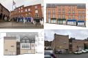Current and planned views, front and rear, of the Market Place development, Ross-on-Wye
