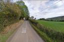 The B4362 between Walford and Presteige at Knill where a tree branch smashed through a car's windscreen. Picture: Google