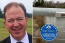 Jesse Norman MP, and one of the river Wye 'commemorative' plaques