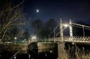 Moon meets Venus and Jupiter in conjunction, as seen over Victoria Bridge in Hereford. Picture: Lorne Wilden/Hereford Times Camera Club