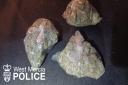 Three bags of drugs, likely to be cannabis, have been seized by police