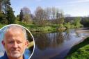 The river Wye at Bredwardine, and inset, River Action UK chairman Charles Watson