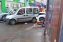 Three vehicles were involved in a crash in Leominster town centre