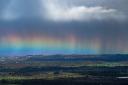 A 'horizontal' rainbow has been captured from the Malvern Hills by Steve Thomas.
