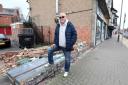 Mal Williams outside Oceans Fish and Chip shop in April after a lorry crashed into a wall, causing a gas leak