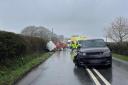 Emergency crews were called to the crash on the A44 at Bredenbury