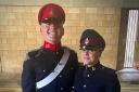 Nathan Coleshill of the Queen's Royal Hussars with his girlfriend Margaux Lawley of the Royal Medical Corps