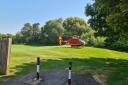 An air ambulance landed on Yazor Brook in Hereford