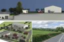 views of the proposed units , and the site from the A4111