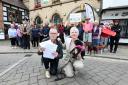 A petition to 'save' Leominster's Victorian Market, set up by Simon Powell and his wife Sally (foreground) has gained widespread support locally.