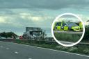 A crash on the M50 caused heavy traffic as emergency services attended