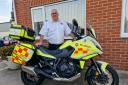 Chris Jones, 62, from Johnstown pictured with one of the Blood Bikes motorcycles
