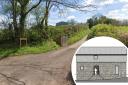 The entrance to Little Woodend Farm; and inset, elevation of the planned barn conversion (