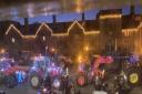 Tractors decorated with Christmas lights for the Ledbury tractor run