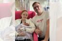 Christmas Day baby Rory Williams with proud mum and dad Hannah Bates and Adam Williams