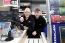 Sales assistant, Carol Soden, and assistant manager, Adam Bailey