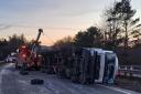 An overturned lorry closed the A40 for 17 hours