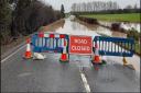 The A438 is closed between Tarrington and Trumpet