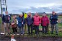 Bartonsham residents at the site of the proposed electrical substations