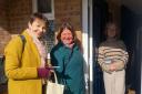Caroline Lucas MP with Green candidate Dr Ellie Chowns on a Hereford doorstep