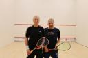 Pictured before the British Nationals England Squash Masters over-65 final (l-r) Tom Burton and Allen Barwise
